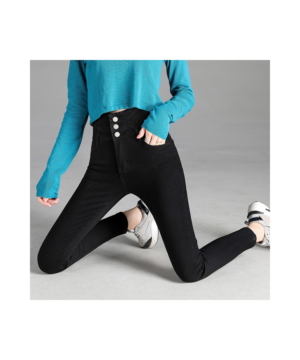 High-quality New Vintage High-waist Stretch Skinny Jeans Women's Fashion Stretch Button Pencil Pants Mom Casual Jeans Pants $...