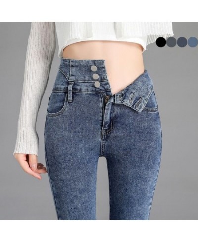 High-quality New Vintage High-waist Stretch Skinny Jeans Women's Fashion Stretch Button Pencil Pants Mom Casual Jeans Pants $...