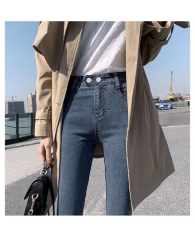 Woman Jeans Sweet Ankle-Length Trousers Femme Button High Waisted Casual Ankle-Length Pants Female Autumn New 2023 $42.67 - J...