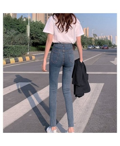 Woman Jeans Sweet Ankle-Length Trousers Femme Button High Waisted Casual Ankle-Length Pants Female Autumn New 2023 $42.67 - J...