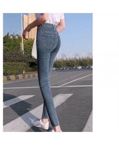 Woman Jeans Sweet Ankle-Length Trousers Femme Button High Waisted Casual Ankle-Length Pants Female Autumn New 2023 $42.67 - J...