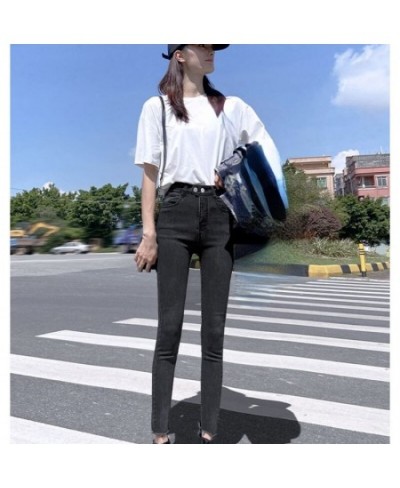 Woman Jeans Sweet Ankle-Length Trousers Femme Button High Waisted Casual Ankle-Length Pants Female Autumn New 2023 $42.67 - J...