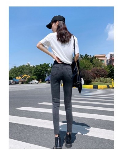 Woman Jeans Sweet Ankle-Length Trousers Femme Button High Waisted Casual Ankle-Length Pants Female Autumn New 2023 $42.67 - J...