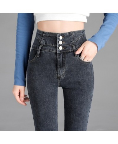 High-quality New Vintage High-waist Stretch Skinny Jeans Women's Fashion Stretch Button Pencil Pants Mom Casual Jeans Pants $...