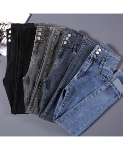 High-quality New Vintage High-waist Stretch Skinny Jeans Women's Fashion Stretch Button Pencil Pants Mom Casual Jeans Pants $...