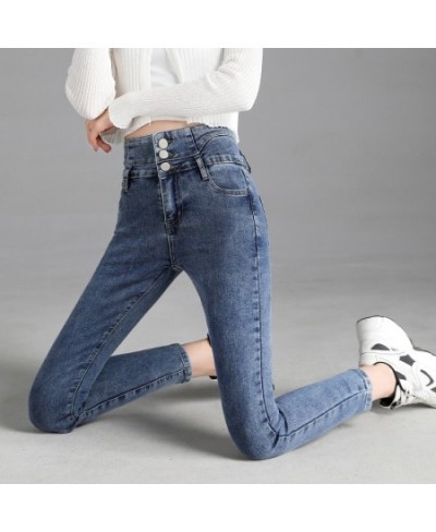 High-quality New Vintage High-waist Stretch Skinny Jeans Women's Fashion Stretch Button Pencil Pants Mom Casual Jeans Pants $...