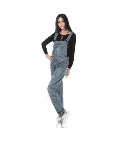 Ladies Denim Overalls Large size Ladies Denim Bib Loose Suspenders Spring Korean version of the Jumpsuit tide Women's Trouser...