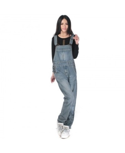 Ladies Denim Overalls Large size Ladies Denim Bib Loose Suspenders Spring Korean version of the Jumpsuit tide Women's Trouser...