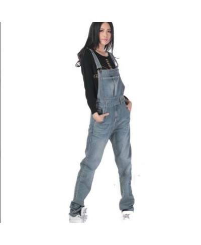 Ladies Denim Overalls Large size Ladies Denim Bib Loose Suspenders Spring Korean version of the Jumpsuit tide Women's Trouser...