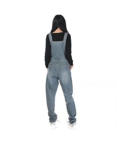 Ladies Denim Overalls Large size Ladies Denim Bib Loose Suspenders Spring Korean version of the Jumpsuit tide Women's Trouser...