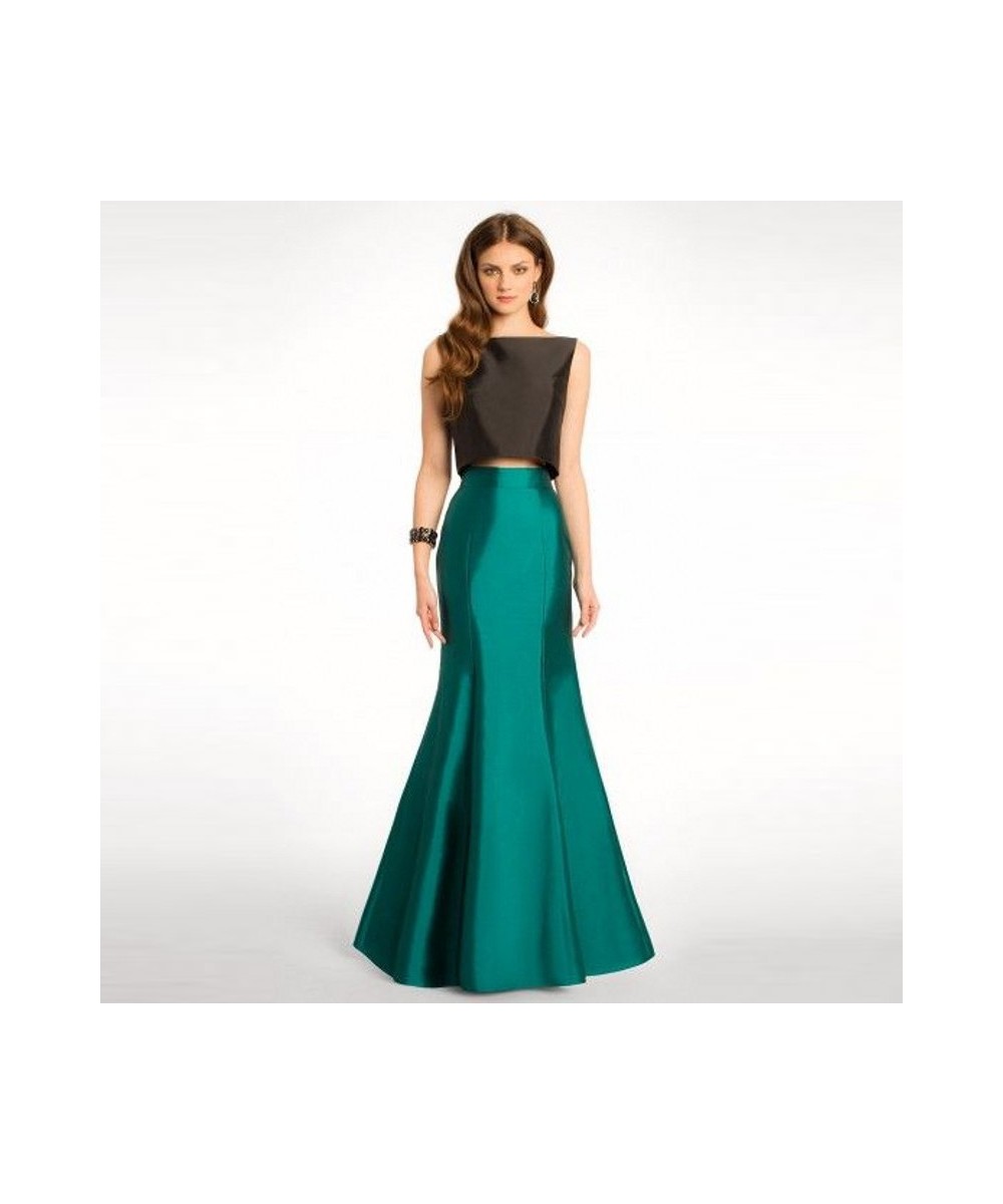 Dark Green Mermaid Skirt Customized Zipper Waistline Floor Length Long Maxi Skirt With Lining Bright Satin Skirts For Women $...