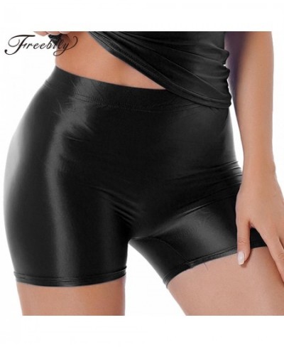 Glossy Seamless Biker Shorts Women Solid Push Up Fitness Shorts Mid Waist Clothing Workout Short Leggings Comfortable Female ...