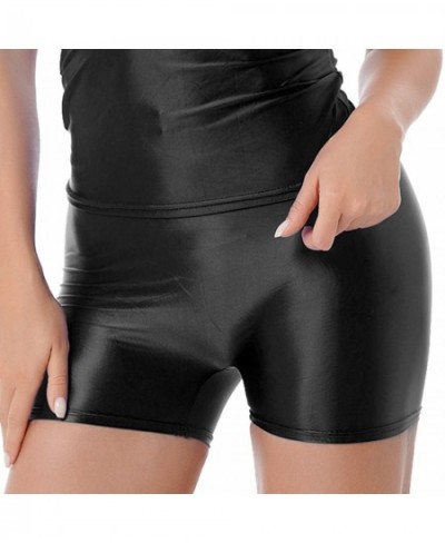 Glossy Seamless Biker Shorts Women Solid Push Up Fitness Shorts Mid Waist Clothing Workout Short Leggings Comfortable Female ...