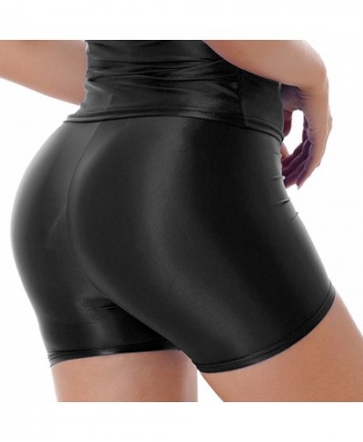 Glossy Seamless Biker Shorts Women Solid Push Up Fitness Shorts Mid Waist Clothing Workout Short Leggings Comfortable Female ...