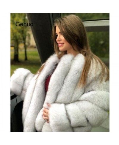 Fox Faux Fur Coat Thick Warm Blue Fox Womens Coats 2023 Fashion Winter Whole Skin Fake Fur Jackets Luxury Flurry Overcoats $1...