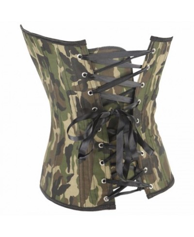 Slimming Waist Appliques Shapewear Camouflagr Bodysuit Green Corsets & Bustiers Army Corset S-3XL QF885 $34.73 - Underwear