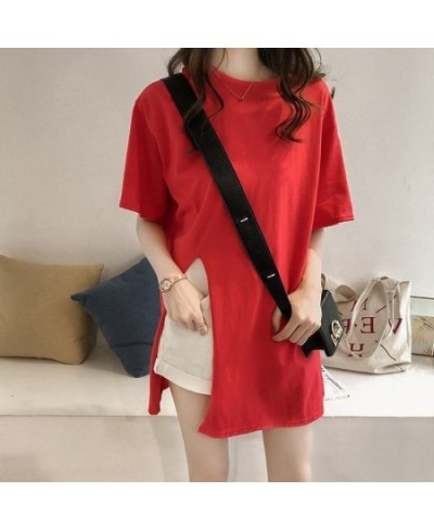 Fashion O-Neck Solid Color All-match Irregular T-Shirt Female Clothing 2023 Summer New Oversized Casual Tops Korean Tee Shirt...