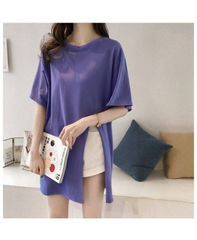 Fashion O-Neck Solid Color All-match Irregular T-Shirt Female Clothing 2023 Summer New Oversized Casual Tops Korean Tee Shirt...