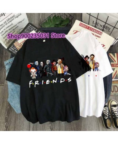 Women Halloween T-shirt Horror Friends Harajuku Casual Short Sleeve Best Stephen King Fashion 90s Anime Tshirt Top Tees shirt...