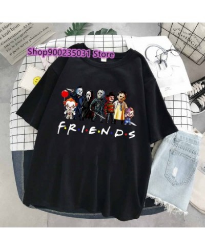 Women Halloween T-shirt Horror Friends Harajuku Casual Short Sleeve Best Stephen King Fashion 90s Anime Tshirt Top Tees shirt...