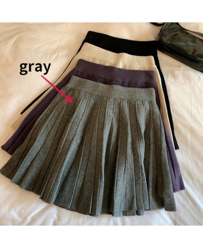 Mini Pleated Skirts Women Solid Autumn High Waist Simple Preppy Style All-match Elegant Fashion Stretchy Leisure Comfortable ...