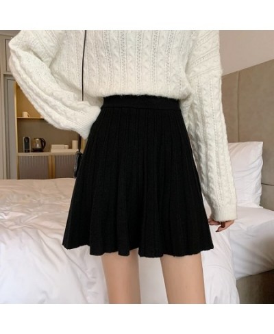 Mini Pleated Skirts Women Solid Autumn High Waist Simple Preppy Style All-match Elegant Fashion Stretchy Leisure Comfortable ...