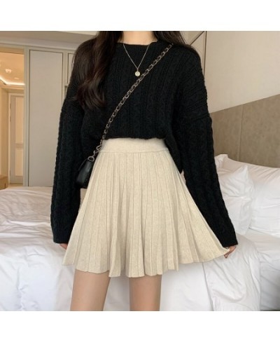 Mini Pleated Skirts Women Solid Autumn High Waist Simple Preppy Style All-match Elegant Fashion Stretchy Leisure Comfortable ...