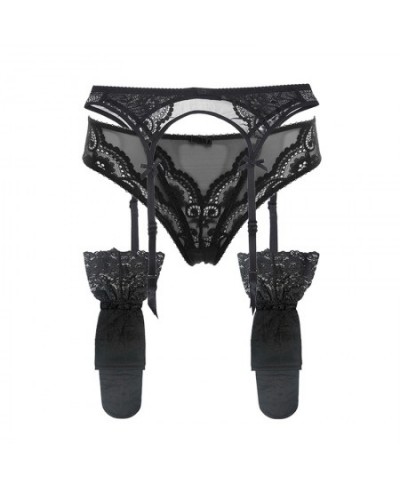 Sexy women lace Black/white Suspender Belt Wedding garter belts+stockings+panties 3pcs/lots $29.07 - Underwear