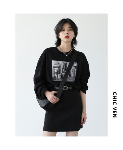 Women's T-Shirts Vintage Streetwear Loose O Neck Printed T shirts Female Tops Ladies Coat Spring Autumn 2023 $59.20 - Women Tops