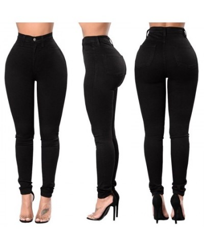 2023 Spring Summer Ladies Trousers High Waist Jeans Fashion Women Casual Skinny High Elastic Denim Pencil Pants $39.56 - Jeans