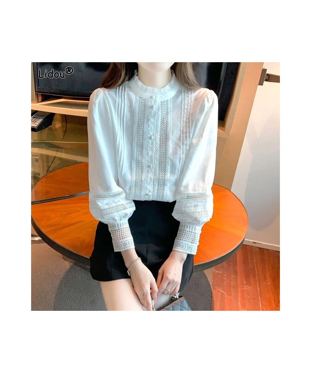 Women's Clothing Solid Office Lady Fashion Casual Korean Loose Spring Summer Thin Stand Collar Temperament Button Long Sleeve...