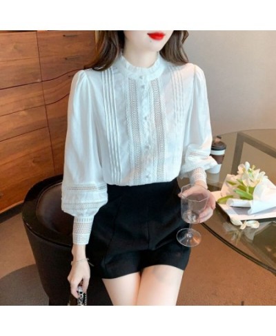 Women's Clothing Solid Office Lady Fashion Casual Korean Loose Spring Summer Thin Stand Collar Temperament Button Long Sleeve...