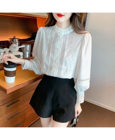 Women's Clothing Solid Office Lady Fashion Casual Korean Loose Spring Summer Thin Stand Collar Temperament Button Long Sleeve...