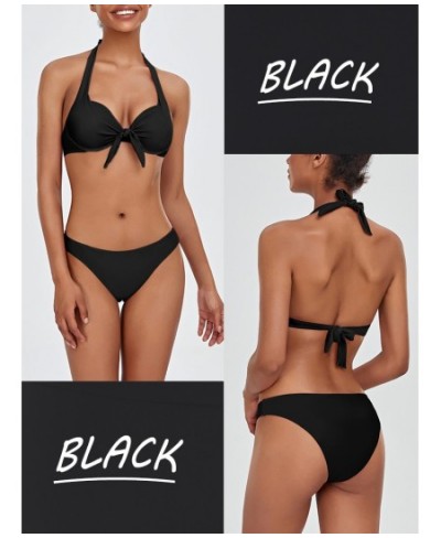 Brazilian Push Up Bikini Set Woman 2023 Swimwear Low Waist Two Piece Swimsuit Sexy Halter Beach Wear Bathing Suit Biquini $34...