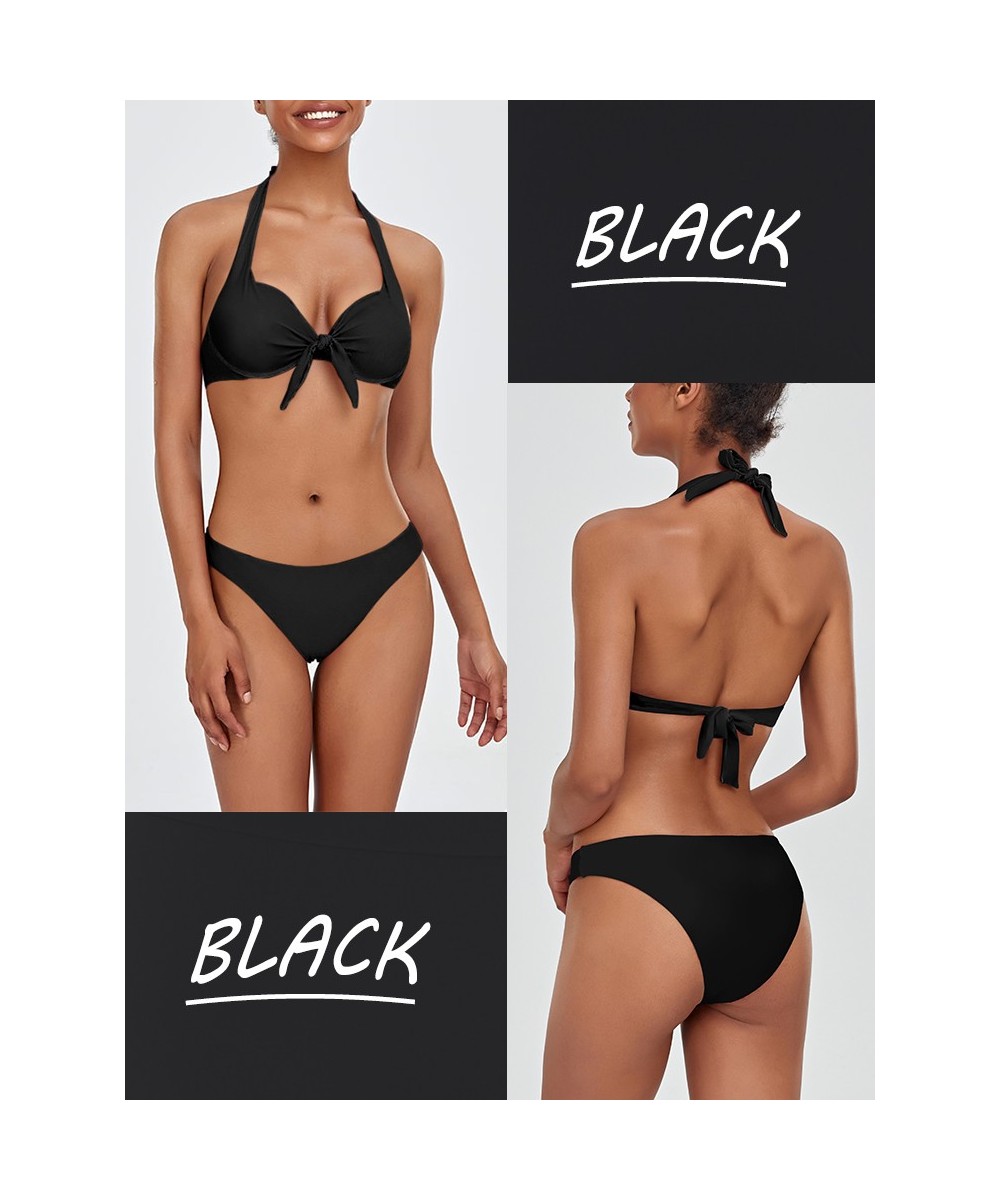 Brazilian Push Up Bikini Set Woman 2023 Swimwear Low Waist Two Piece Swimsuit Sexy Halter Beach Wear Bathing Suit Biquini $34...