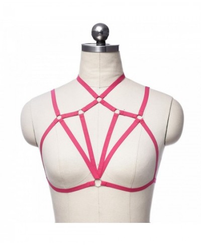 Sexy Bandage Lingerie Hollow Harness Lingerie Bustier Elastic Cupless Bra Hollow Out Elastic Strap Harness Bra For Women $12....