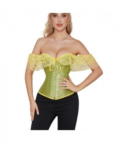 Abdominal Fat Corset Green And Yellow Tight Tops Strapless Backless Bustiers Half Over Bust Wrap Breast Shaping Vest Outwear ...