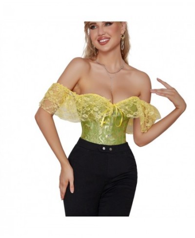 Abdominal Fat Corset Green And Yellow Tight Tops Strapless Backless Bustiers Half Over Bust Wrap Breast Shaping Vest Outwear ...