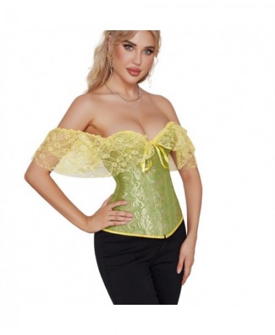 Abdominal Fat Corset Green And Yellow Tight Tops Strapless Backless Bustiers Half Over Bust Wrap Breast Shaping Vest Outwear ...