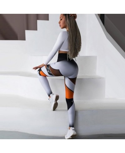 Contrast Color High Waisted Tight Sports Suits Women 2 Piece Set Casual Fashion Sexy Sportswear For Women $69.53 - Suits & Sets