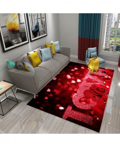 Romantic Love Heart Carpet Valentine's Day Rug Bathroom Anti Slip Floor Mat Living Room Bedroom Entrance Doormat Decor Carpet...