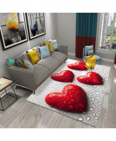 Romantic Love Heart Carpet Valentine's Day Rug Bathroom Anti Slip Floor Mat Living Room Bedroom Entrance Doormat Decor Carpet...