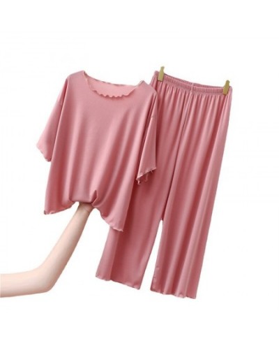 Summer Loose Home Clothes for Women Pajamas Pants Set Female Homewear Set 2 Pieces Set Lady Home Suit Summer Women Lounge Wea...