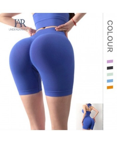 European and American Fitness Shorts Women's Summer New High-waist Hip-lifting Tight Sports Pants Peach Quick-drying Yoga Pan...