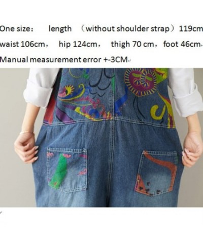 Jean Jumpsuits Baggy Cowboy V Neck sleeveless Strap Trousers Women Printed Wide Leg Denim Overalls Big size Drop Crotch Rompe...