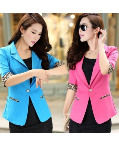 Spring and summer autumn new small suit Korean women Slim one button five-point sleeves small suit jacket $45.82 - Suits & Sets