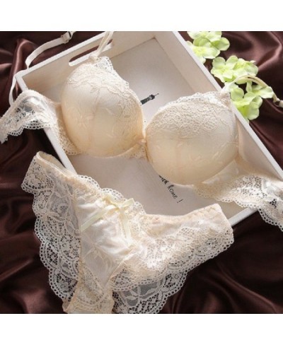 Push Up Bra Lace Bra And Panty Set Women\u2019s Embroidery Deep V Lingerie & Knickers $18.89 - Underwear