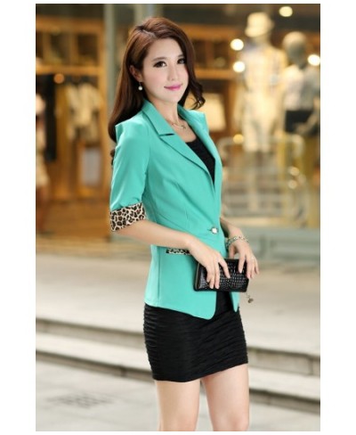 Spring and summer autumn new small suit Korean women Slim one button five-point sleeves small suit jacket $45.82 - Suits & Sets