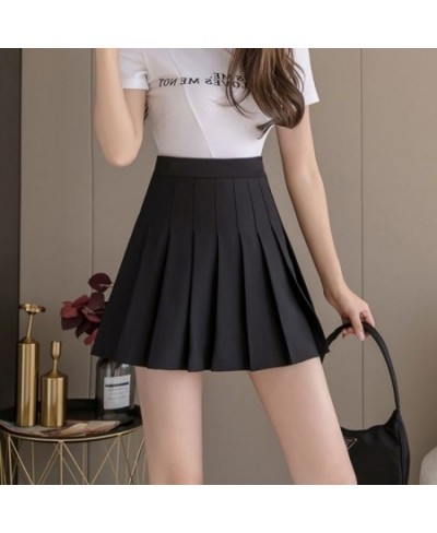 Kawaii Korean Plaid Skirts High Waist Pleated Skirt Short Micro Skirt Black Mini Skirts Womens Pink White Tennis Skirts Cute ...