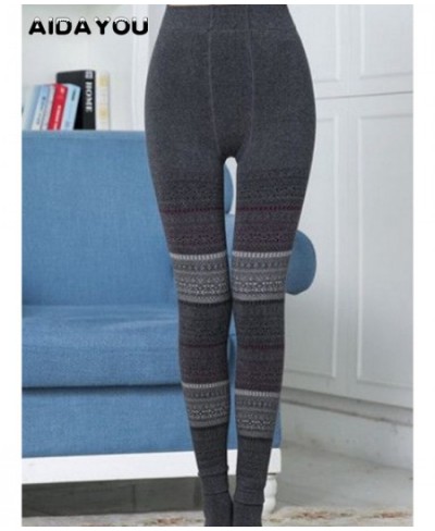 Korean Fashion Clothing Leggings Slim Warm Fleece Pants Vintage Japanese Style print Elastic Trousers ouc2557 $41.54 - Bottoms